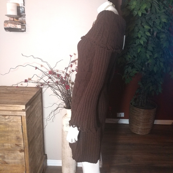 BCBGMaxAzria Chocolate Brown Sweater Dress - Picture 4 of 7